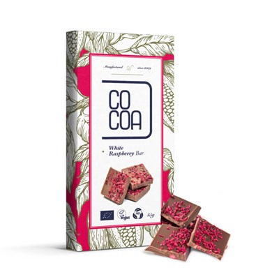 COCOA biała malinowa BIO 45g