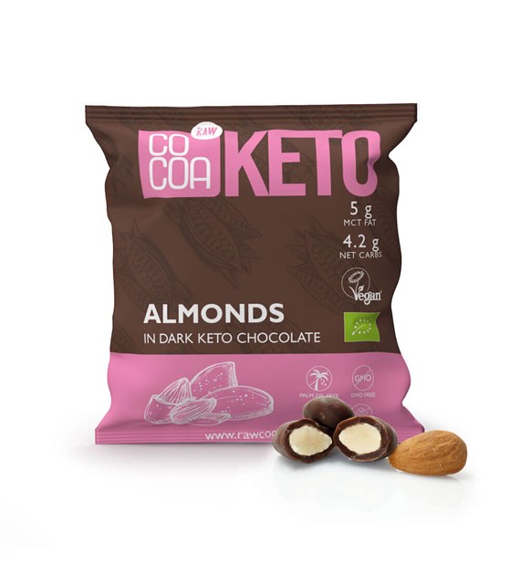 COCOA KETO migdały w czekoladzie BIO 70g