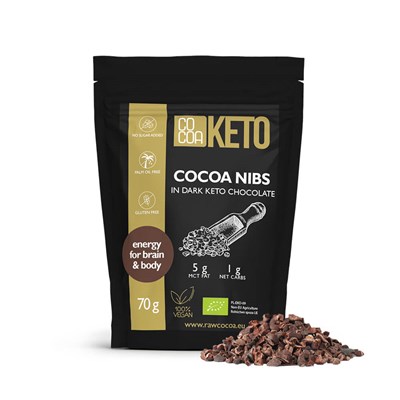 COCOA KETO kruszone ziarno w czekoladzie BIO 70g