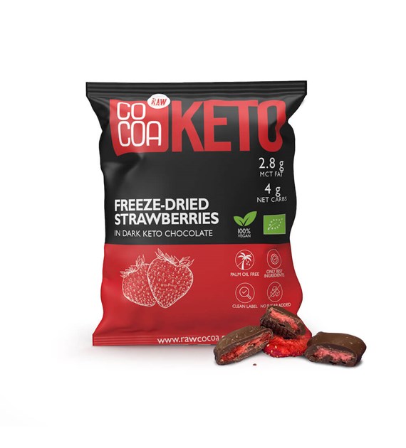 COCOA KETO truskawki lio. w czekoladzie BIO 40g