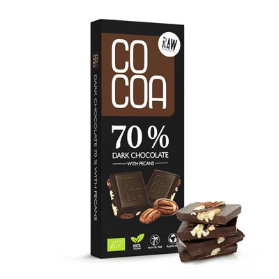 COCOA czekolada ciemna 70% z o. pekan BIO 40g