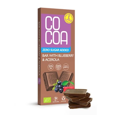 COCOA czekolad jagodowa z acerolą BIO 40g